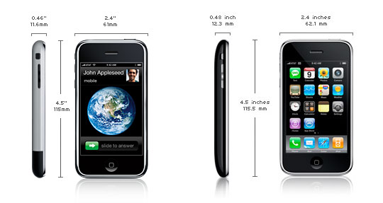 iphone dimensions